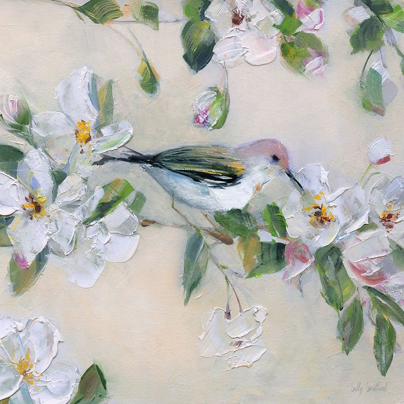 Blushing Birds and Blooms II art print by Sally Swatland for $57.95 CAD