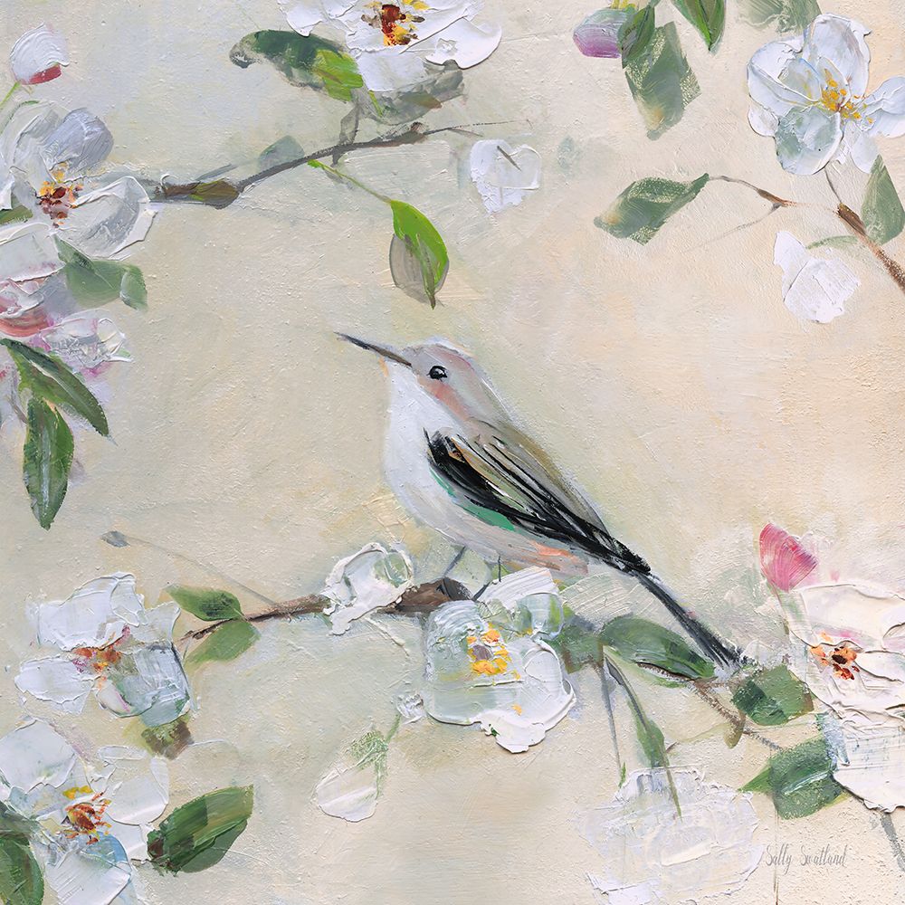 Blushing Birds and Blooms III art print by Sally Swatland for $57.95 CAD