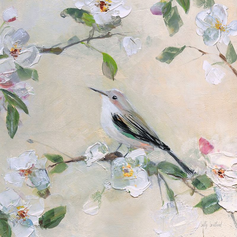 Blushing Birds and Blooms III art print by Sally Swatland for $57.95 CAD