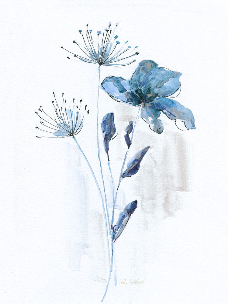 Blue Stems I art print by Sally Swatland for $57.95 CAD