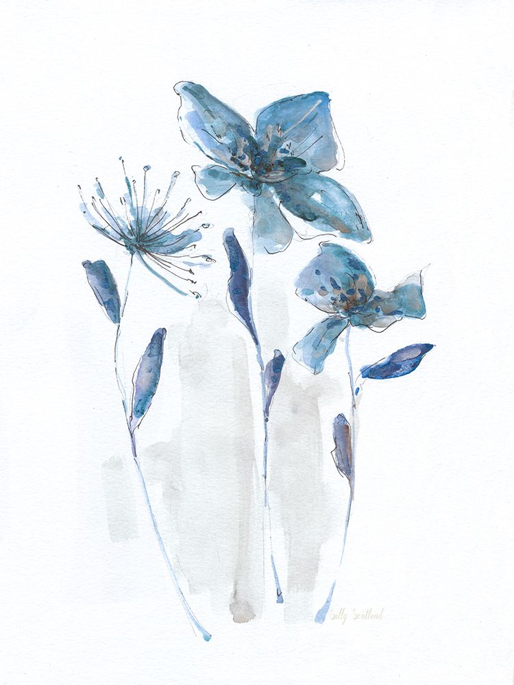 Blue Stems II art print by Sally Swatland for $57.95 CAD