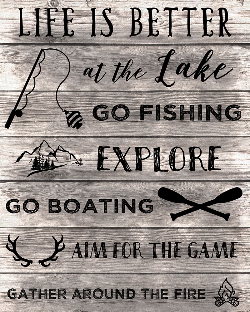 Life Is Better at the Lake art print by CAD Design for $57.95 CAD