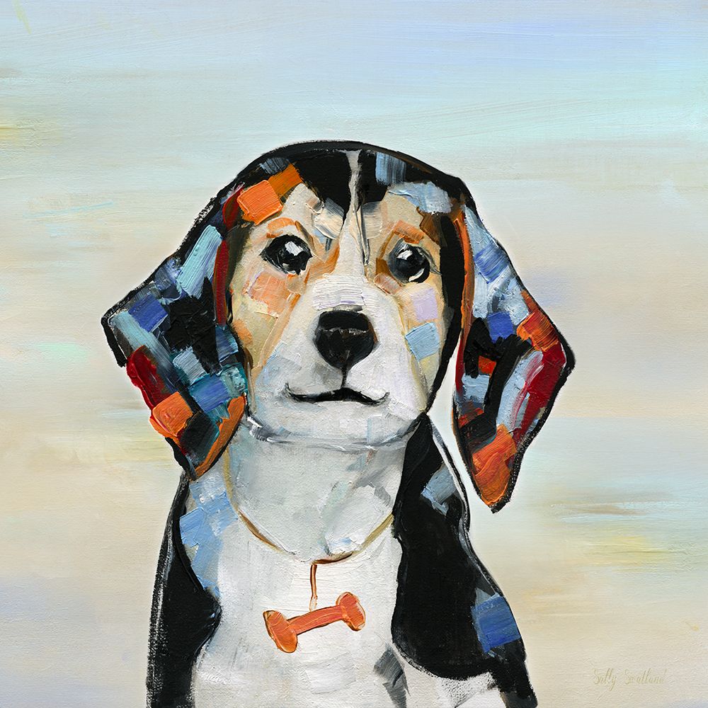 Colorful Pup I art print by Sally Swatland for $57.95 CAD