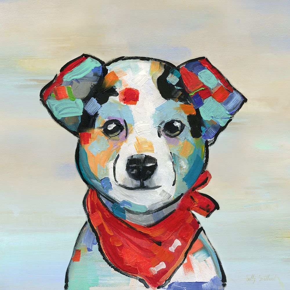 Colorful Pup II art print by Sally Swatland for $57.95 CAD