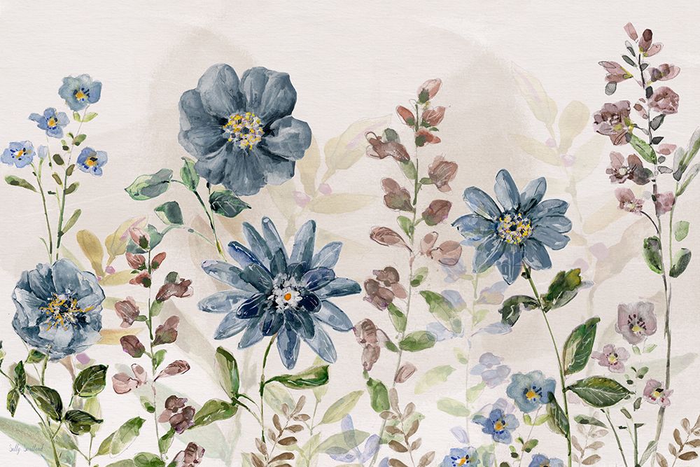 Blushing Blues Garden art print by Sally Swatland for $57.95 CAD