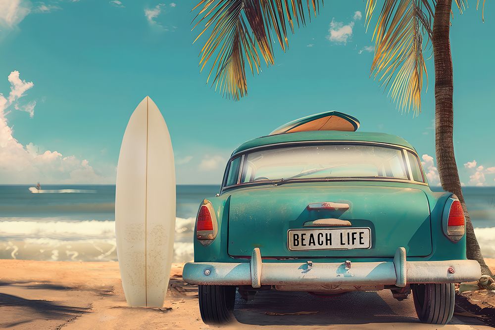 Retro Beach art print by CAD Design for $57.95 CAD