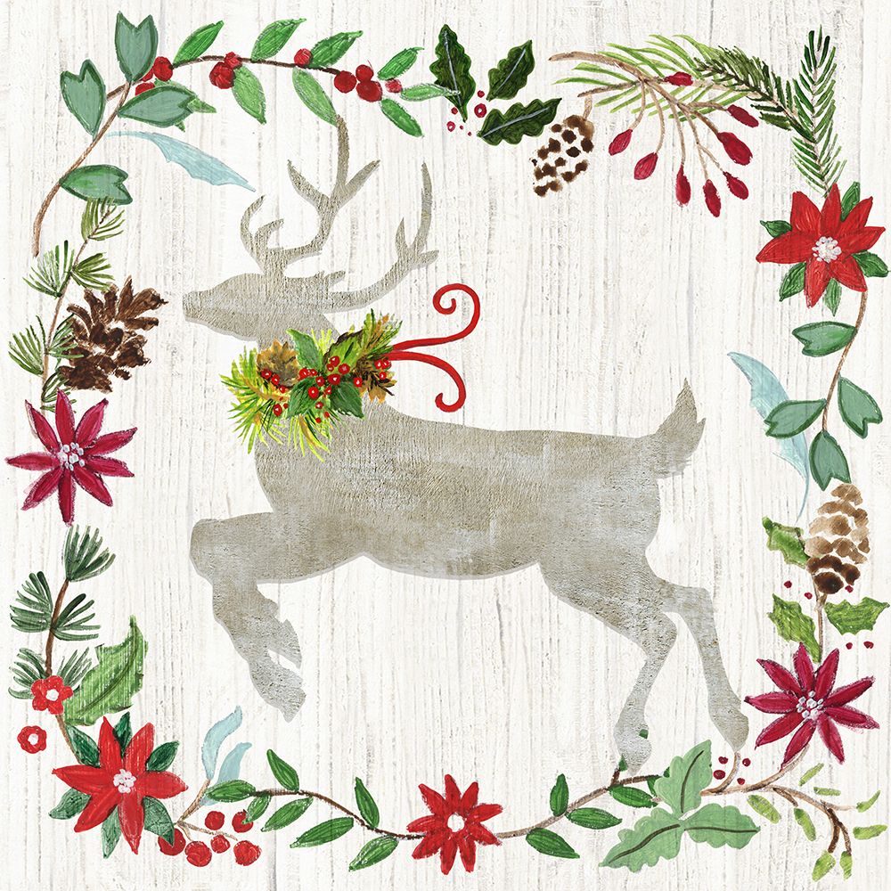 Deer Wreath art print by Janet Tava for $57.95 CAD