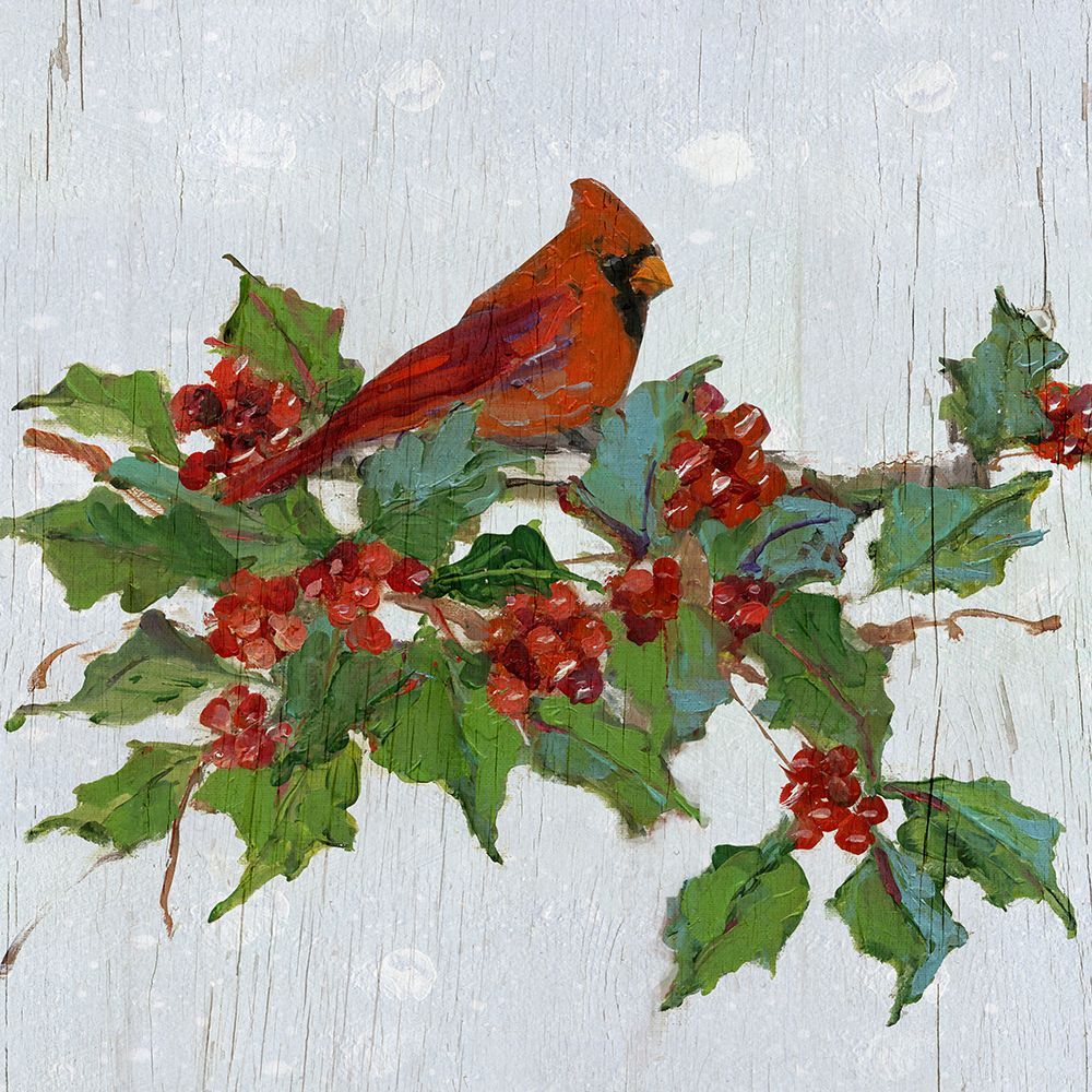 Cardinal and Holly art print by Sally Swatland for $57.95 CAD