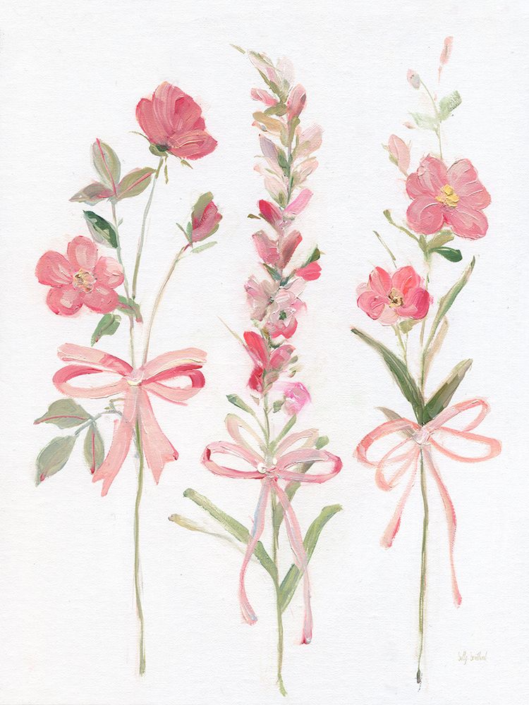Wildflowers and Bows I art print by Sally Swatland for $57.95 CAD