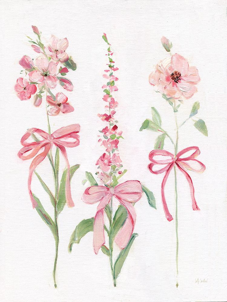 Wildflowers and Bows II art print by Sally Swatland for $57.95 CAD