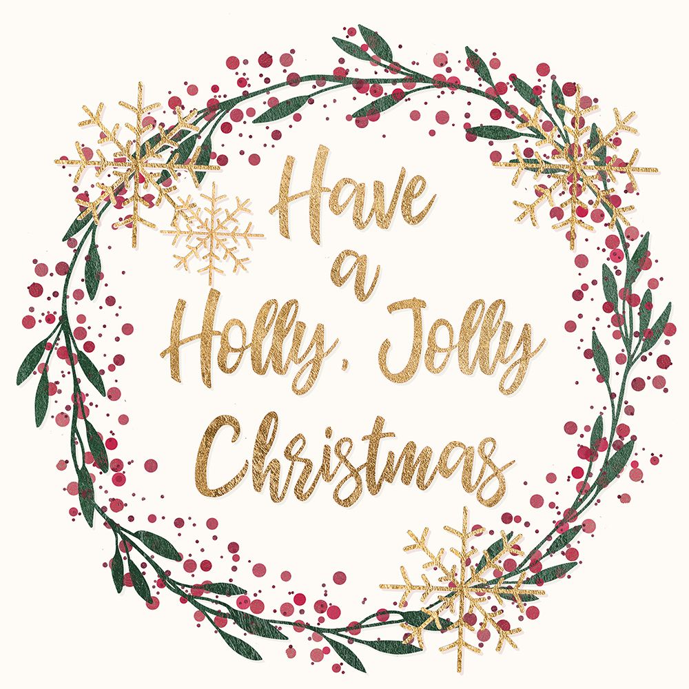 Holly Jolly Christmas art print by Val Rhodes for $57.95 CAD