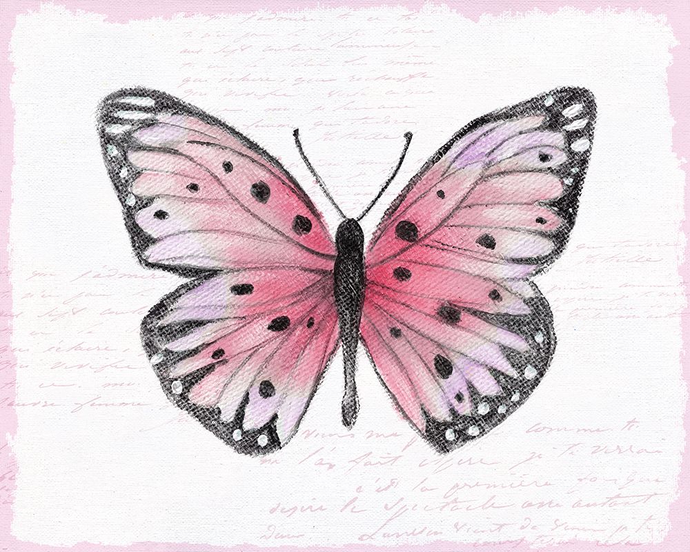 Vintage Pink Flutter I art print by Janet Tava for $57.95 CAD