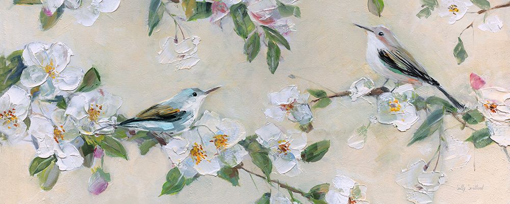 Songbirds And Blushing Blooms I art print by Sally Swatland for $57.95 CAD