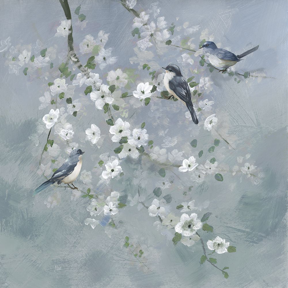 Bluebirds and Blooms art print by Nan for $57.95 CAD