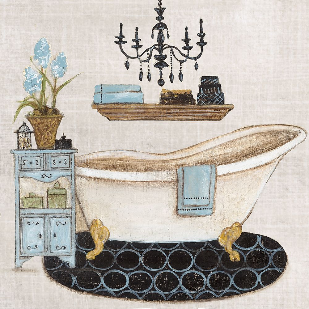 Blue Relaxation Bath I art print by Janet Tava for $57.95 CAD