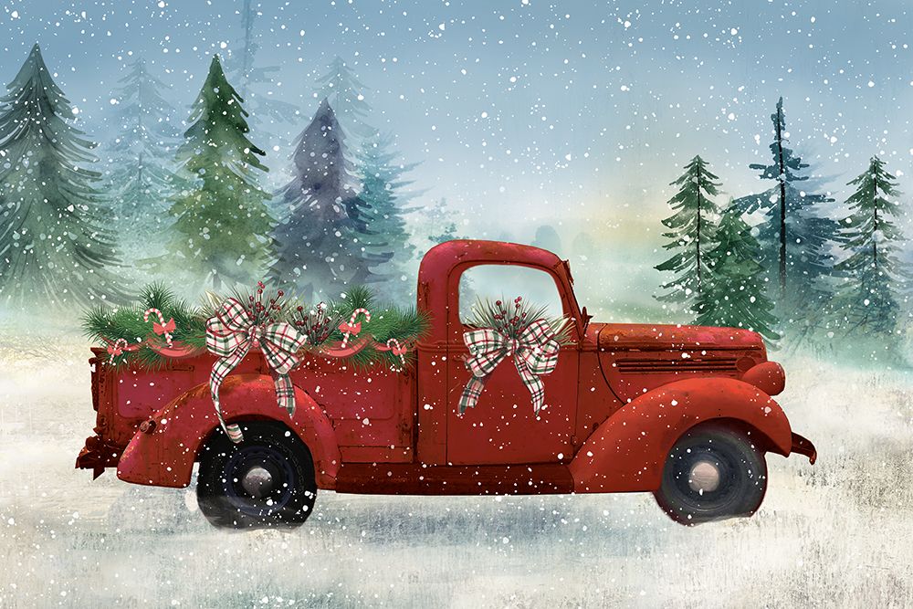 Red Truck Winter art print by Nan for $57.95 CAD