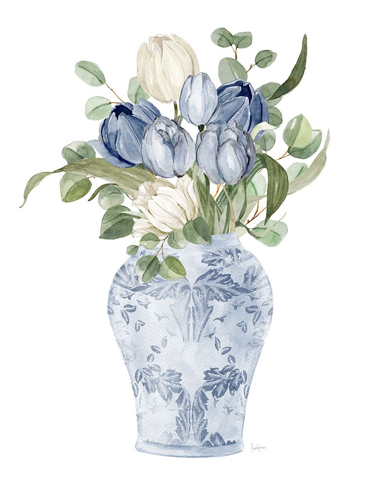 Blue Ginger Pot I art print by Livi Finn for $57.95 CAD