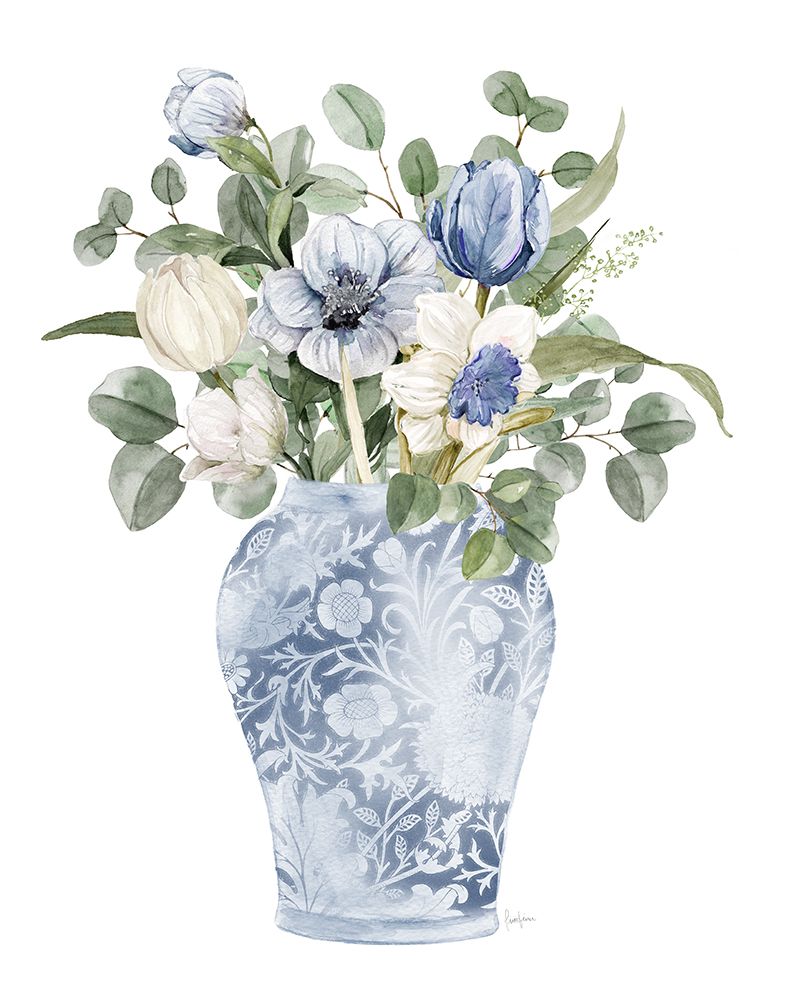 Blue Ginger Pot II art print by Livi Finn for $57.95 CAD