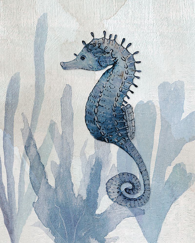 Seahorse in Blue II art print by Susan Jill for $57.95 CAD