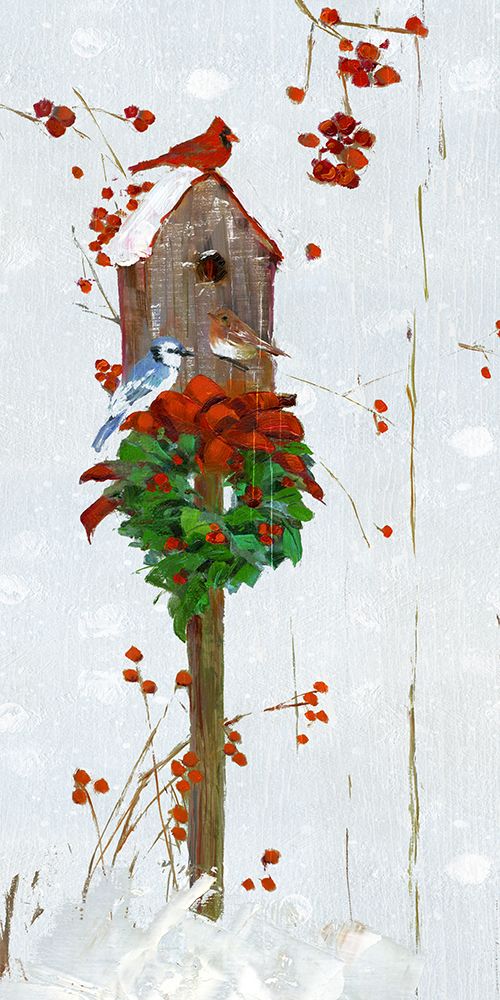 Holiday Birdhouse art print by Sally Swatland for $57.95 CAD