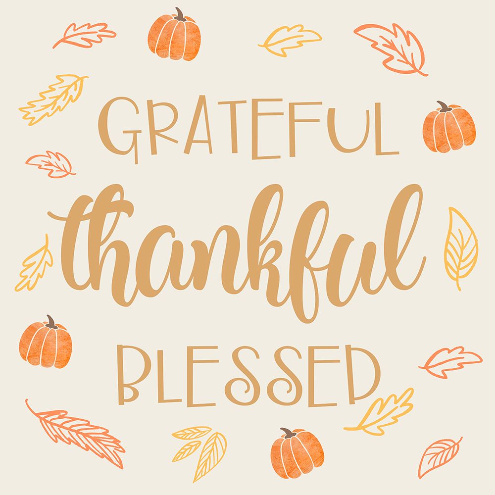 Autumn Grateful Thankful Blessed art print by CAD Designs for $57.95 CAD