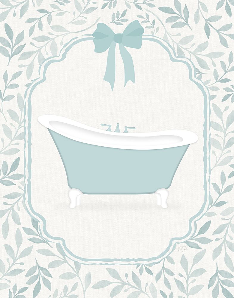 Blue Bow Bath I art print by Natalie Carpentieri for $57.95 CAD