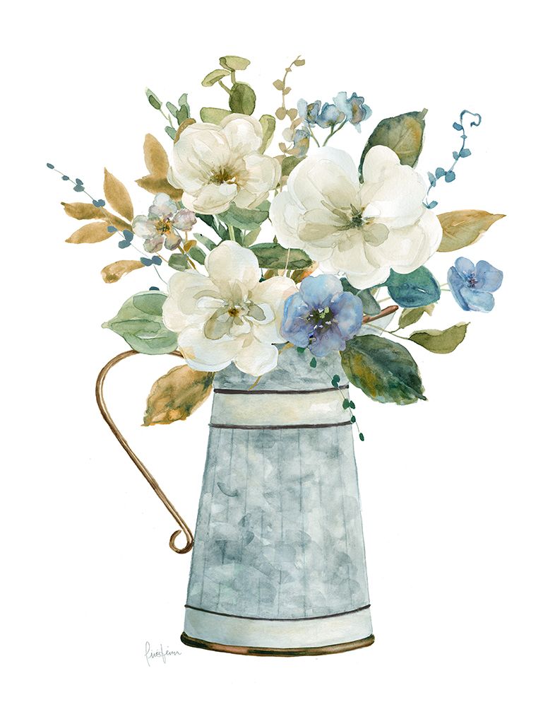 Blue Floral Still Life I art print by Livi Finn for $57.95 CAD