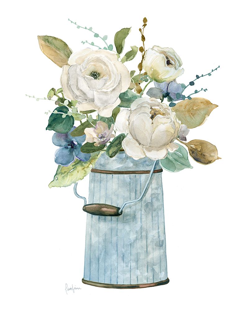 Blue Floral Still Life II art print by Livi Finn for $57.95 CAD
