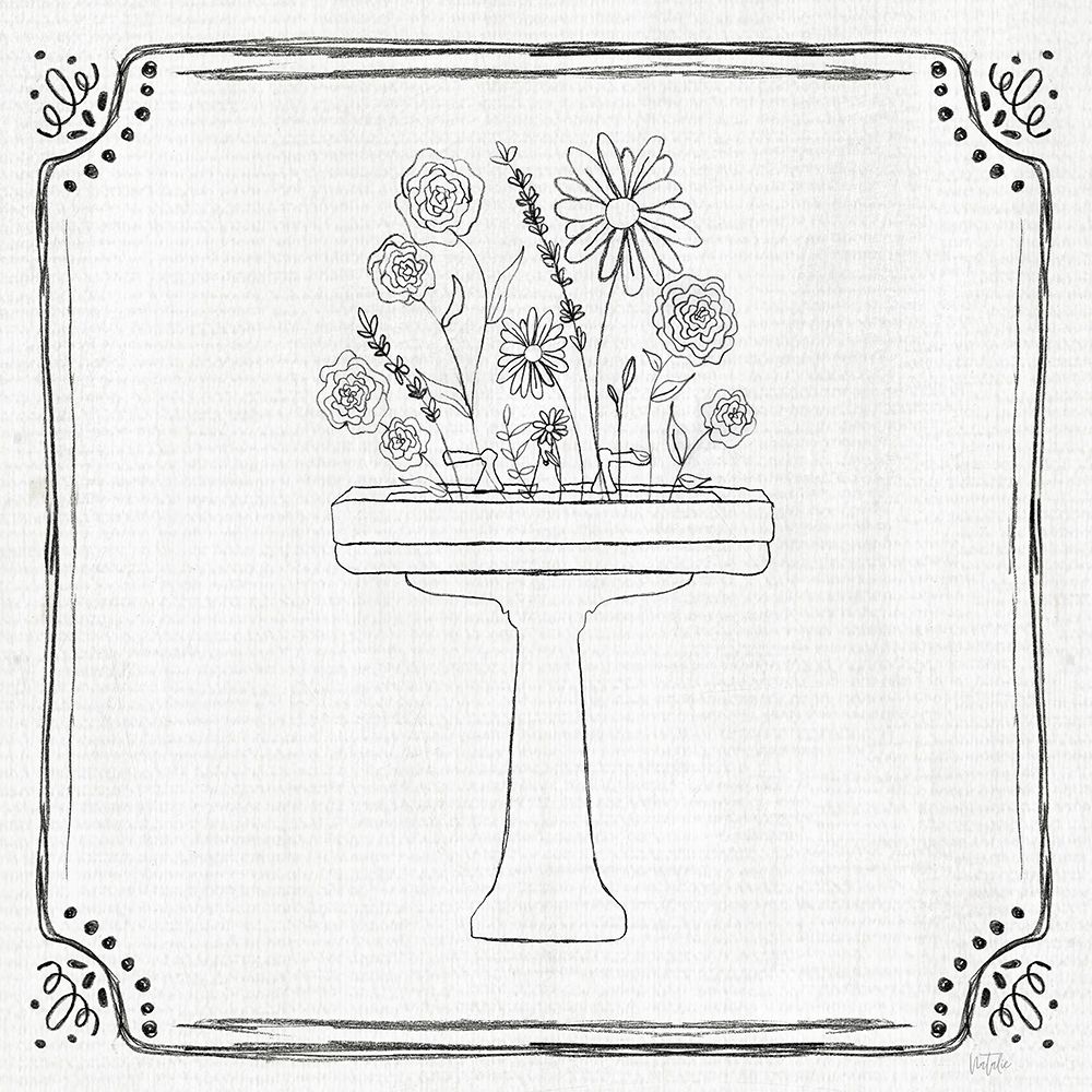 Floral Sink Sketch art print by Natalie Carpentieri for $57.95 CAD