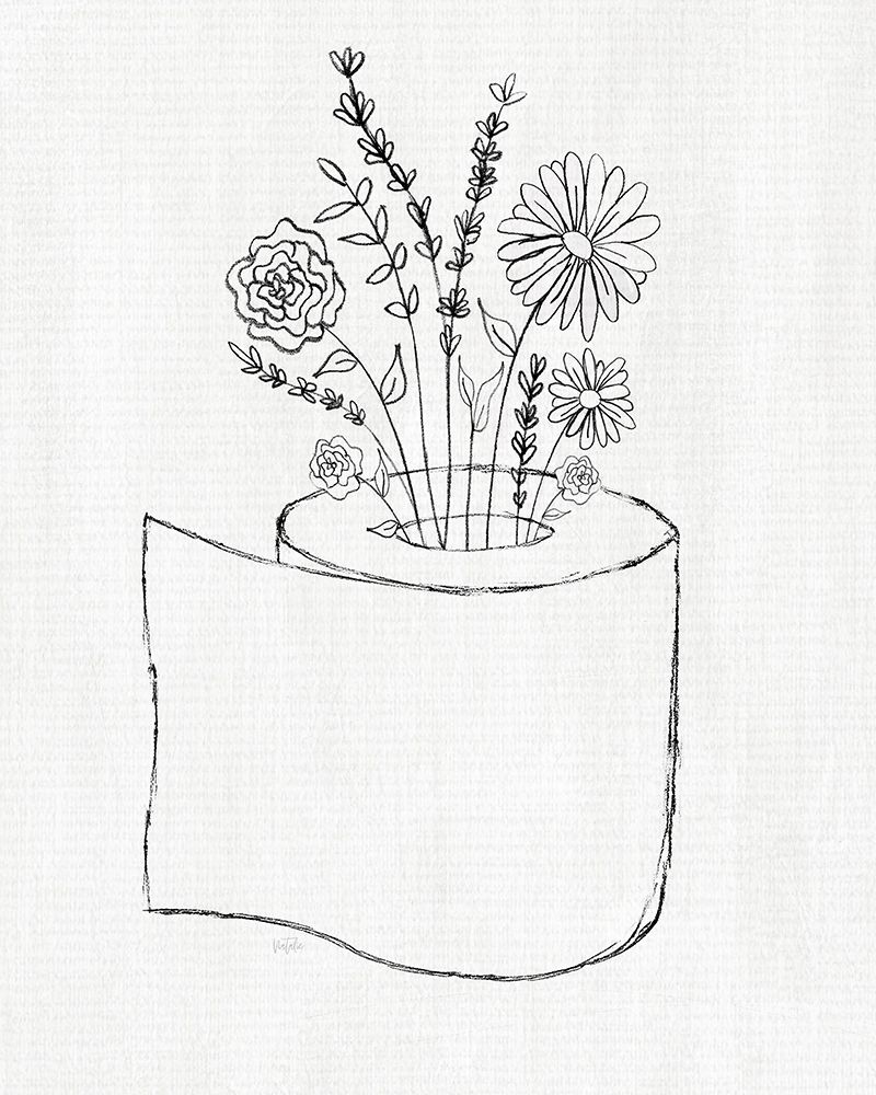 Floral Toilet Paper II art print by Natalie Carpentieri for $57.95 CAD