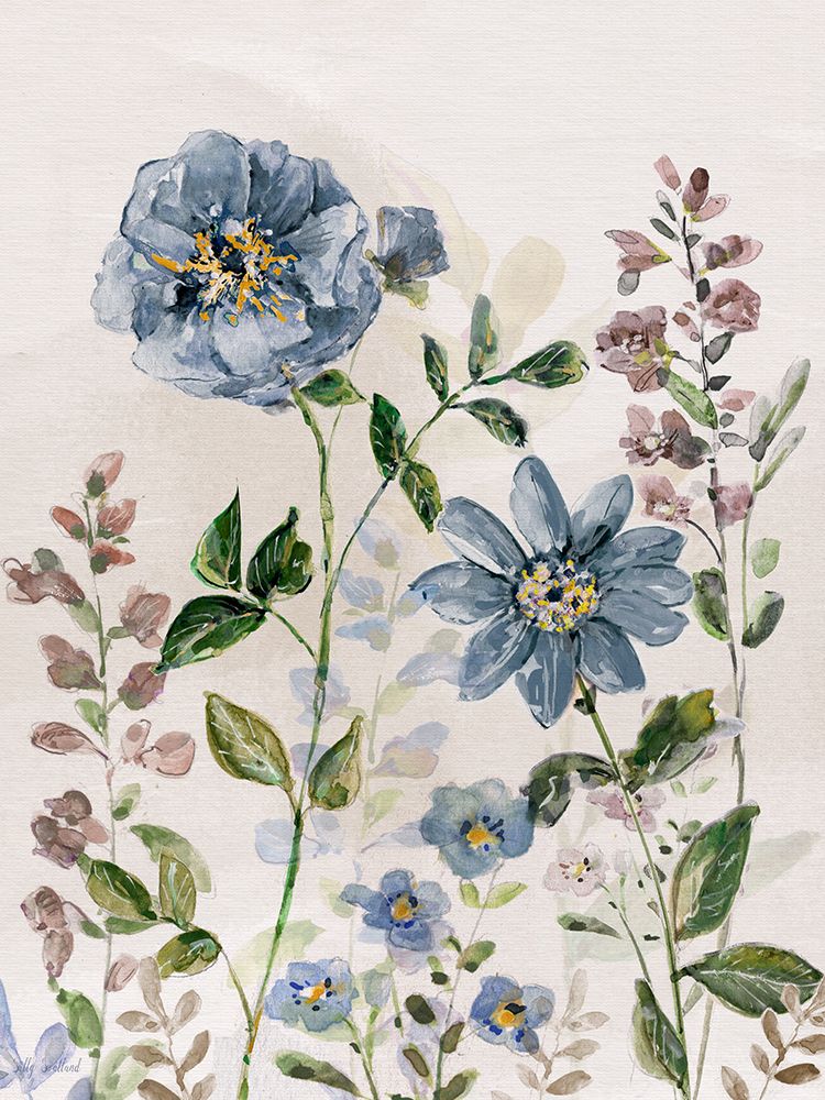 Blushing Blue Garden II art print by Sally Swatland for $57.95 CAD