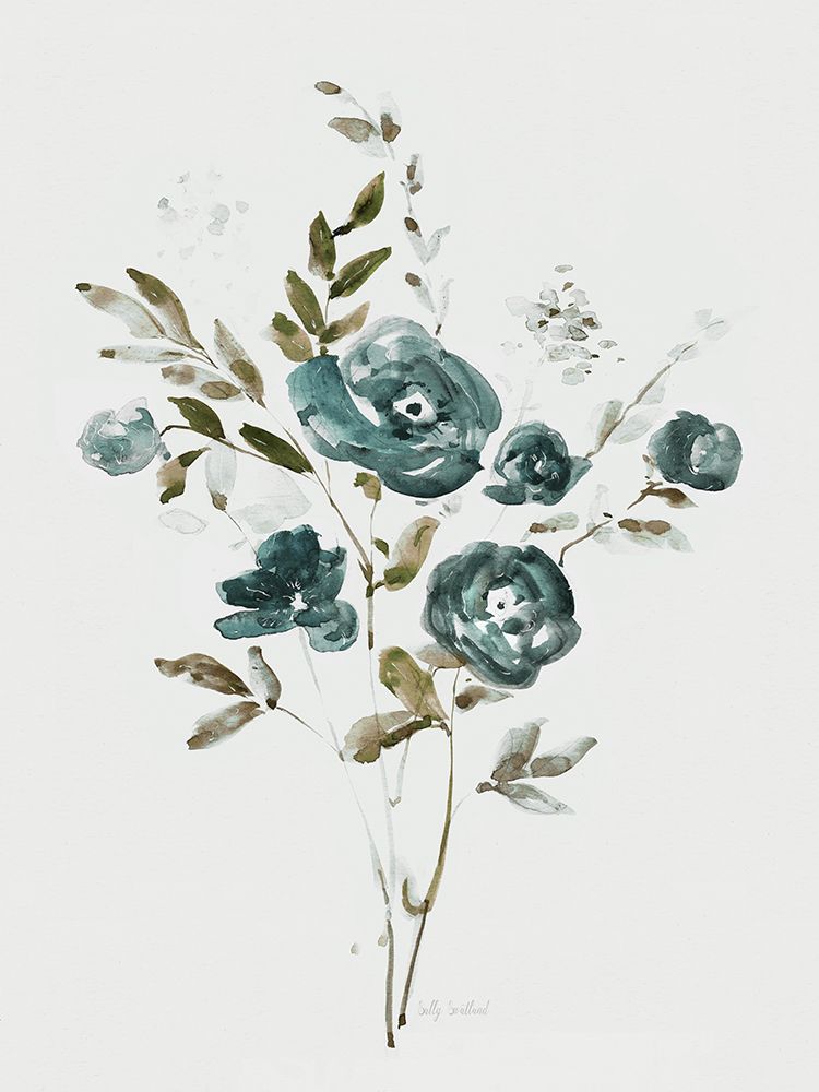 Indigo Blooms I art print by Sally Swatland for $57.95 CAD