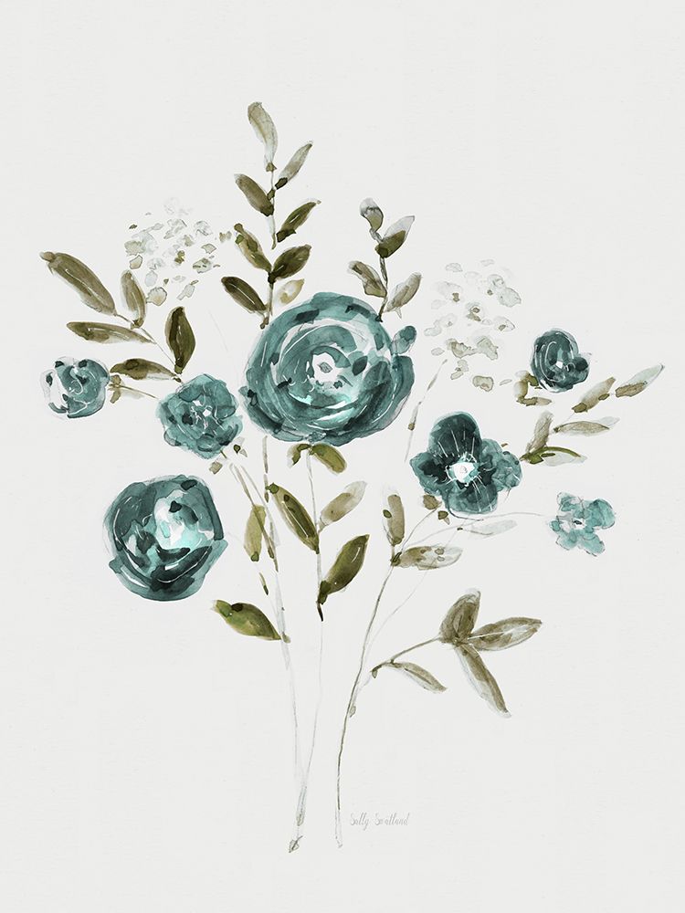 Indigo Blooms II art print by Sally Swatland for $57.95 CAD