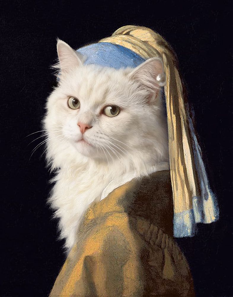 Cat With The Pearl Earring art print by CAD Designs for $57.95 CAD