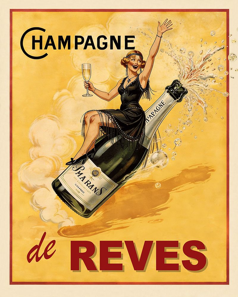 Vintage Poster - Champagne art print by CAD Designs for $57.95 CAD