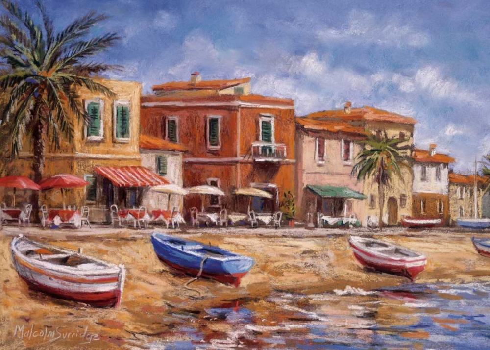 Beachside Cafes art print by Malcolm Surridge for $57.95 CAD