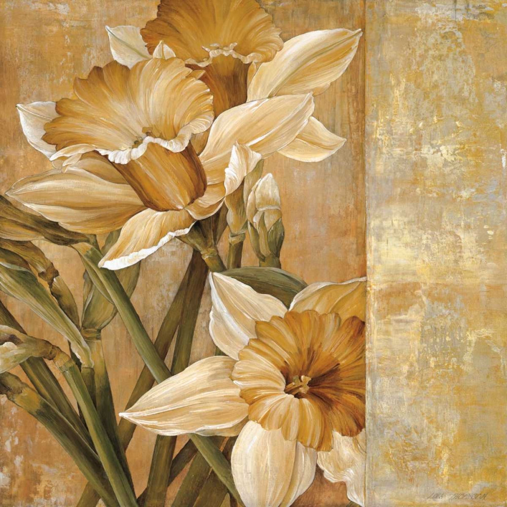 Champagne Daffodils I art print by Linda Thompson for $57.95 CAD