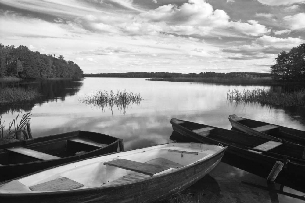 Four Boats at Sunset art print by Monte Nagler for $57.95 CAD