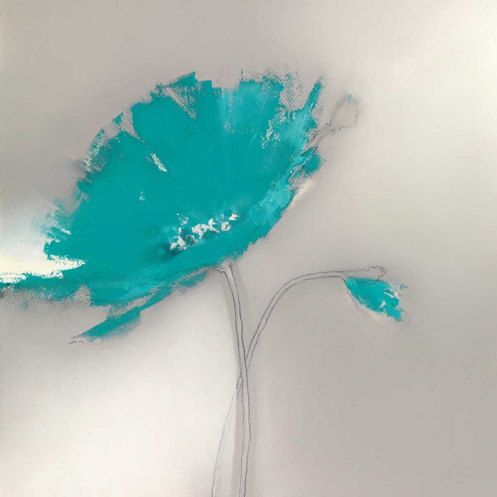 Aqua Platinum Petals I art print by J.P. Prior for $57.95 CAD