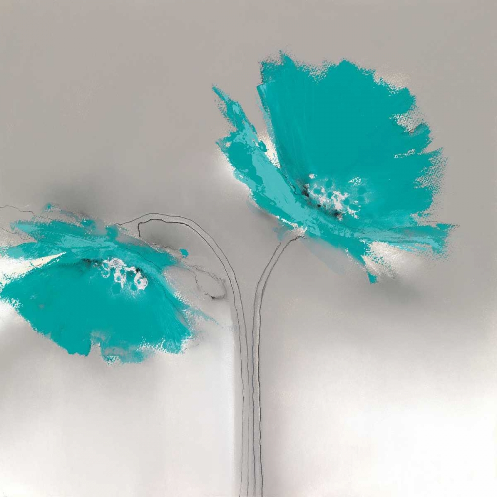 Aqua Platinum Petals II art print by J.P. Prior for $57.95 CAD