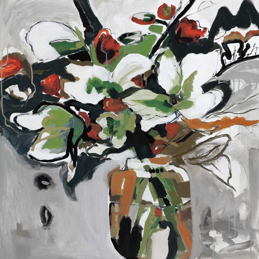 Blooms of Smokey Grey art print by Angela Martiz for $57.95 CAD