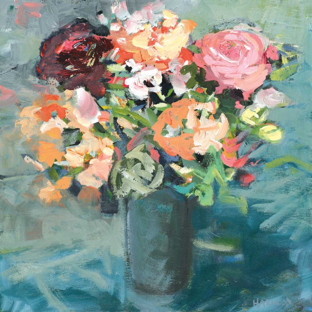 Teal Bouquet art print by Jennifer Harwood for $57.95 CAD