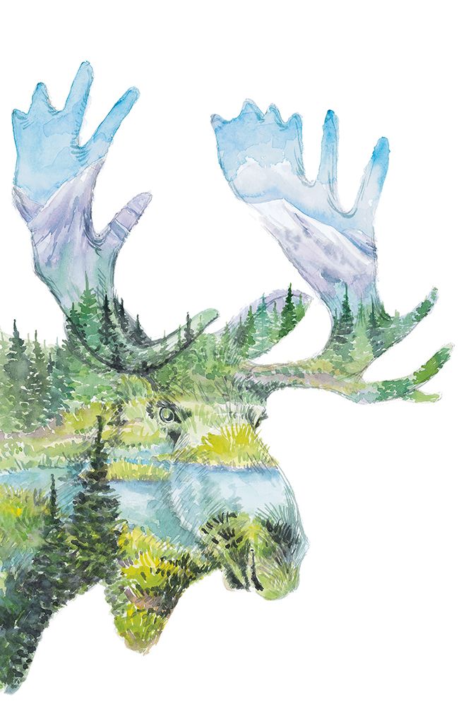 Moose art print by Elena Markelova for $57.95 CAD