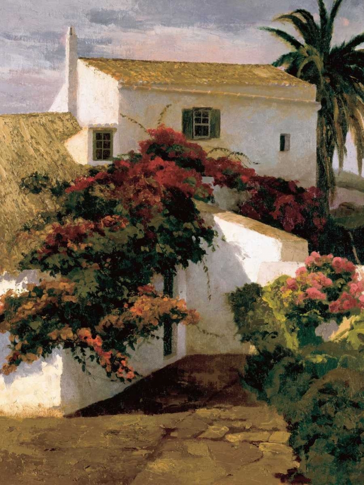 Courtyard Blossoms art print by Poch Romeu for $57.95 CAD