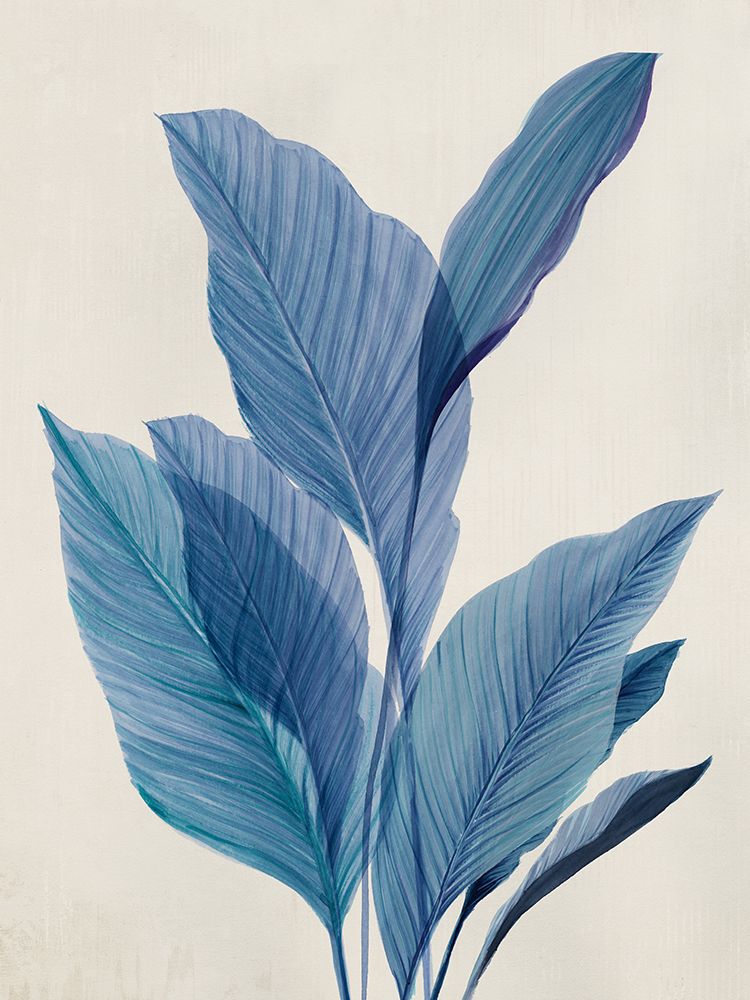Blue Palm Leaves I art print by Aria K for $57.95 CAD