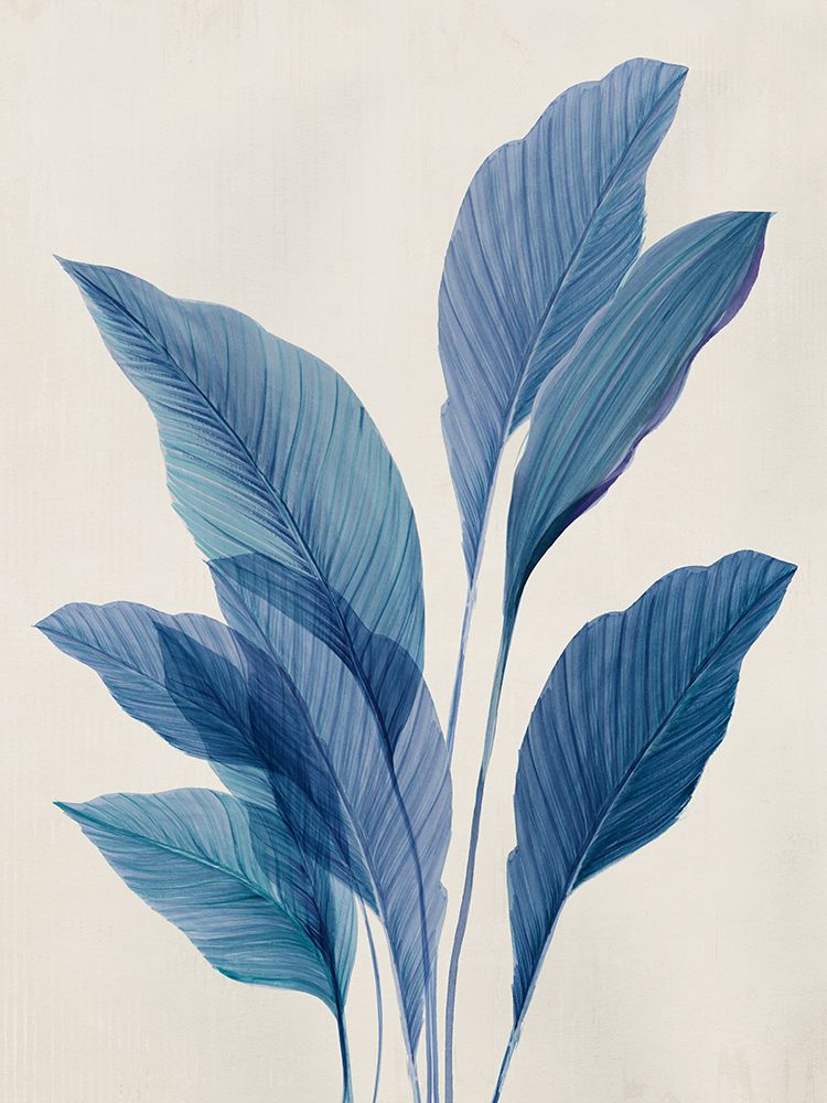 Blue Palm Leaves II art print by Aria K for $57.95 CAD