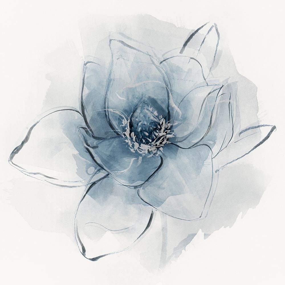 Blue Line Floral II art print by Aria K for $57.95 CAD