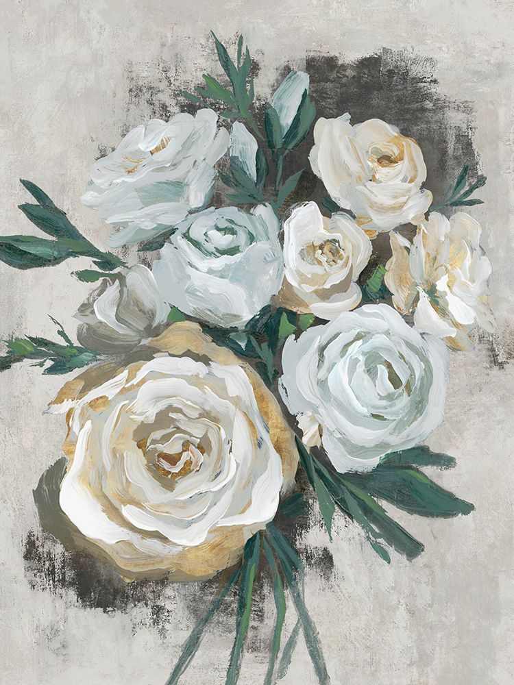 White Bouquet of Florals I art print by Aria K for $57.95 CAD