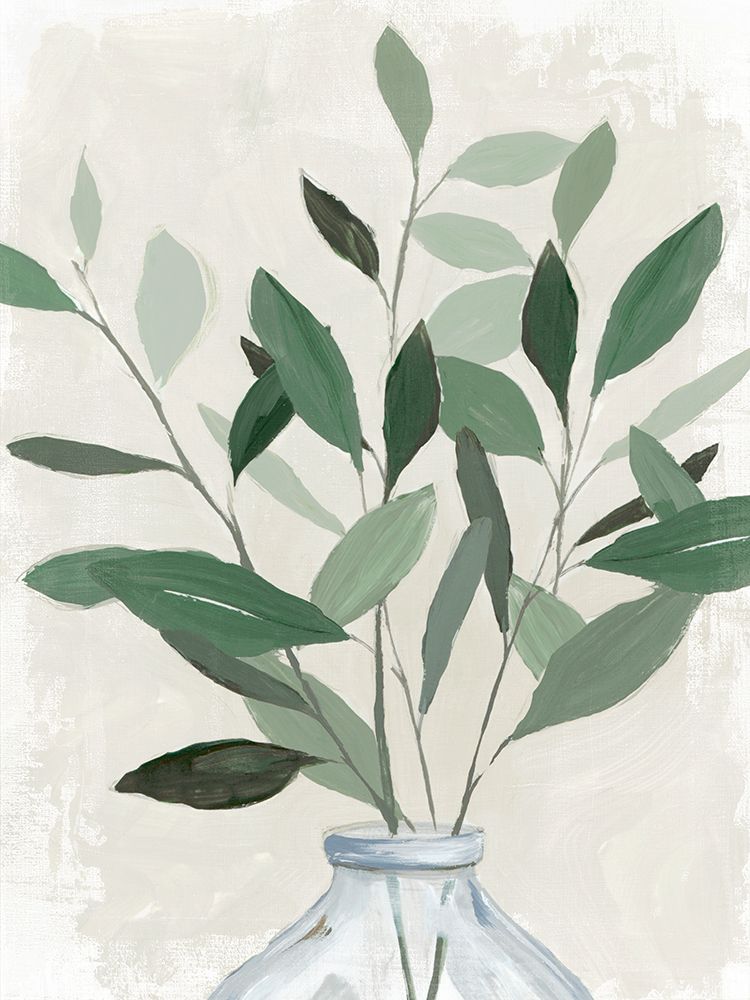 Green Leaves Vase I art print by Aria K for $57.95 CAD