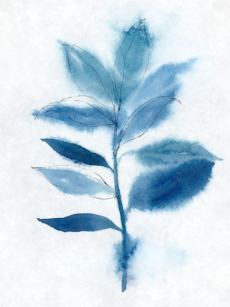 Modern Blue Botanical II art print by Aria K for $57.95 CAD